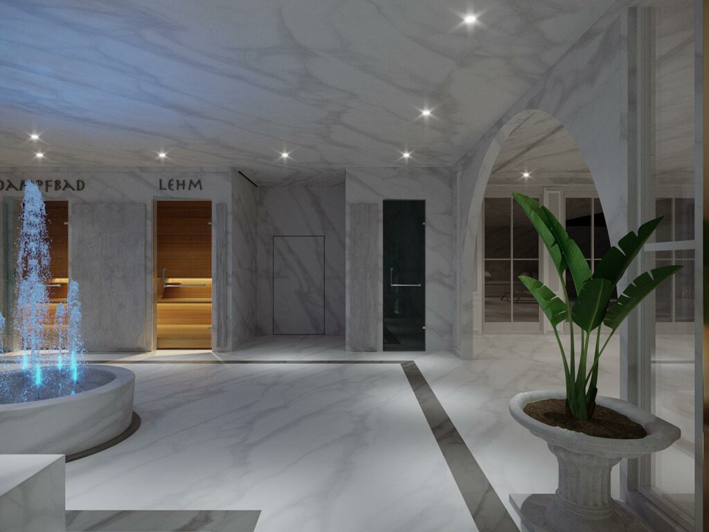 Blick in den Wellnessbereich des Hotel Babylon Royal in Ringsheim