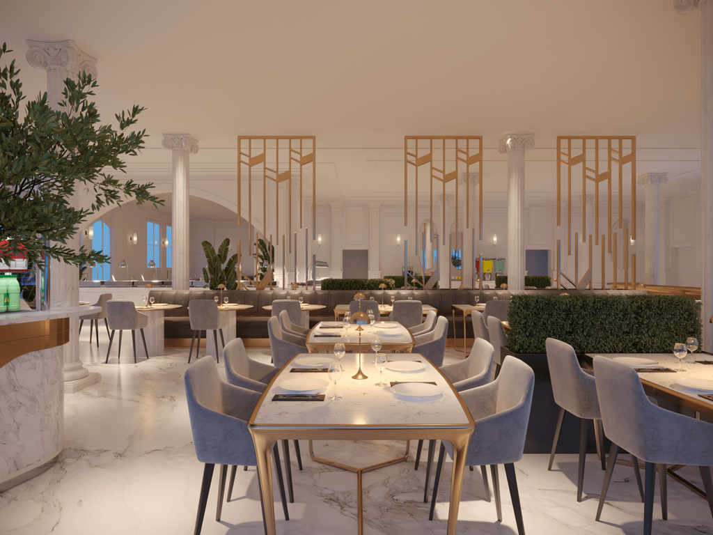 Blick in das Restaurant des Hotel Babylon Royal in Ringsheim
